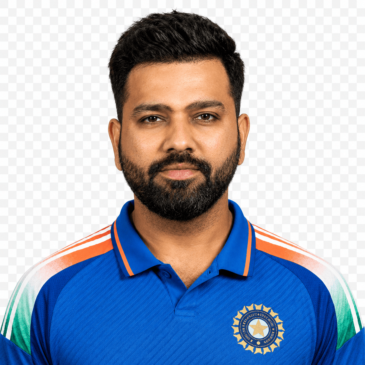 R. Sharma cricket player portrait